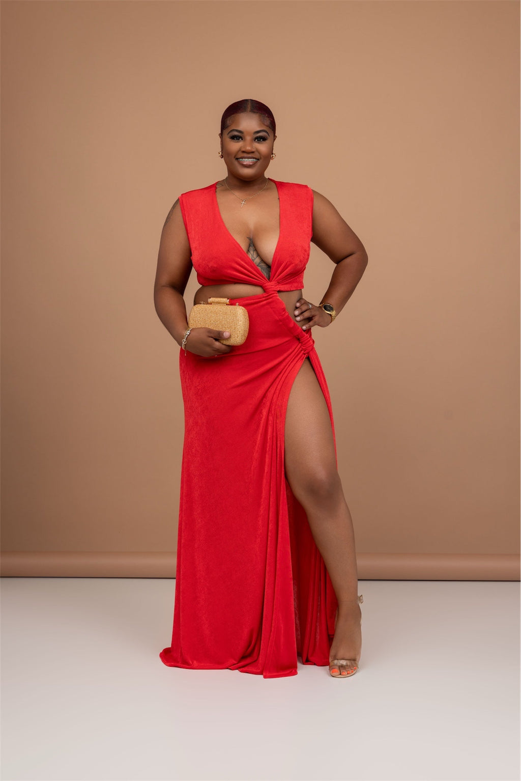 Luxe Twist Cutout Maxi Dress