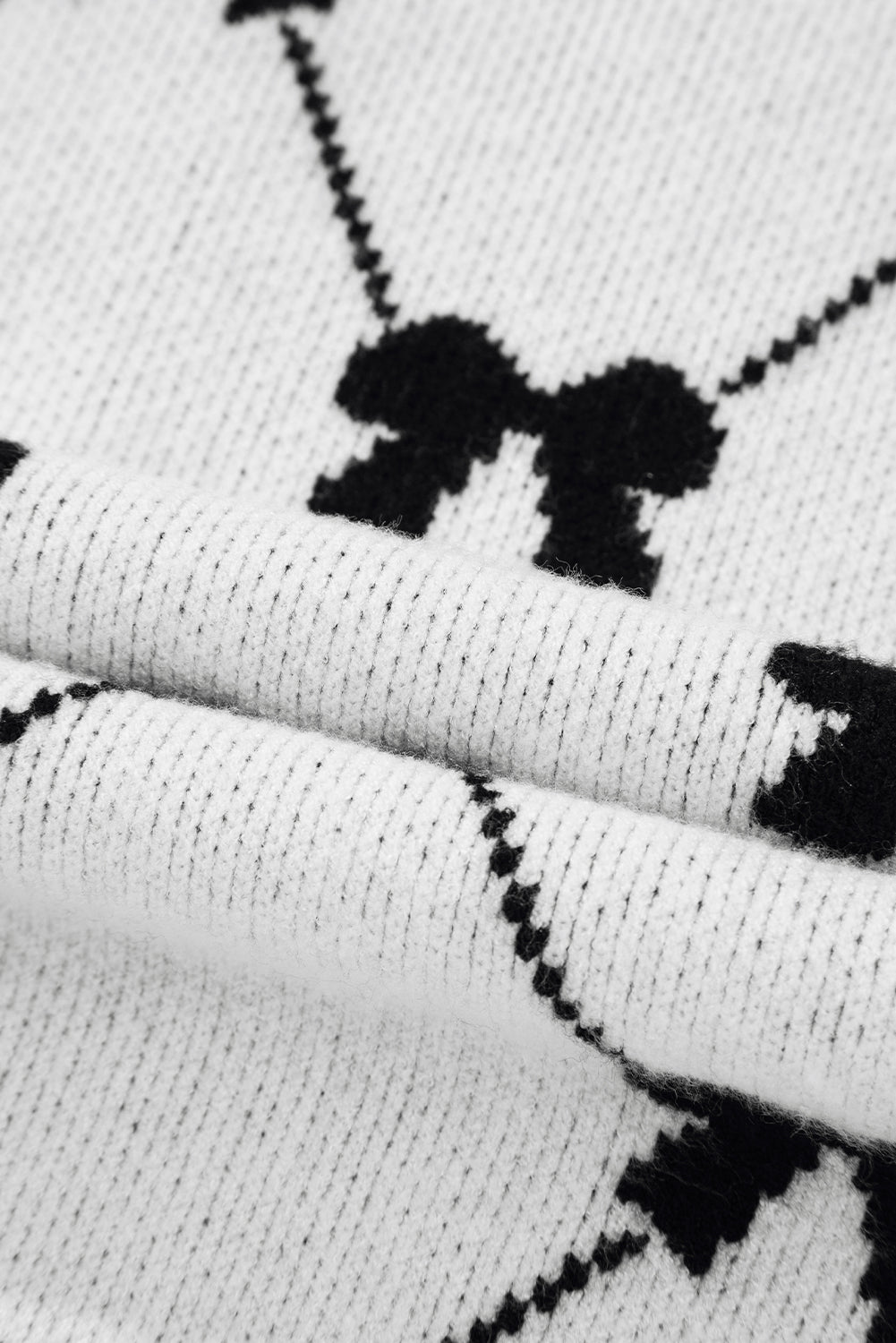 Bow Colorblock Quarter-Zip Collared Sweater