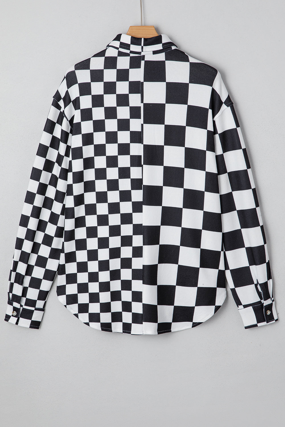 Checker Flap Pocket Button Front Shacket