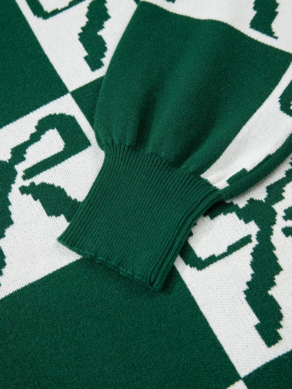 Checkered Bow Round Neck Casual Sweater