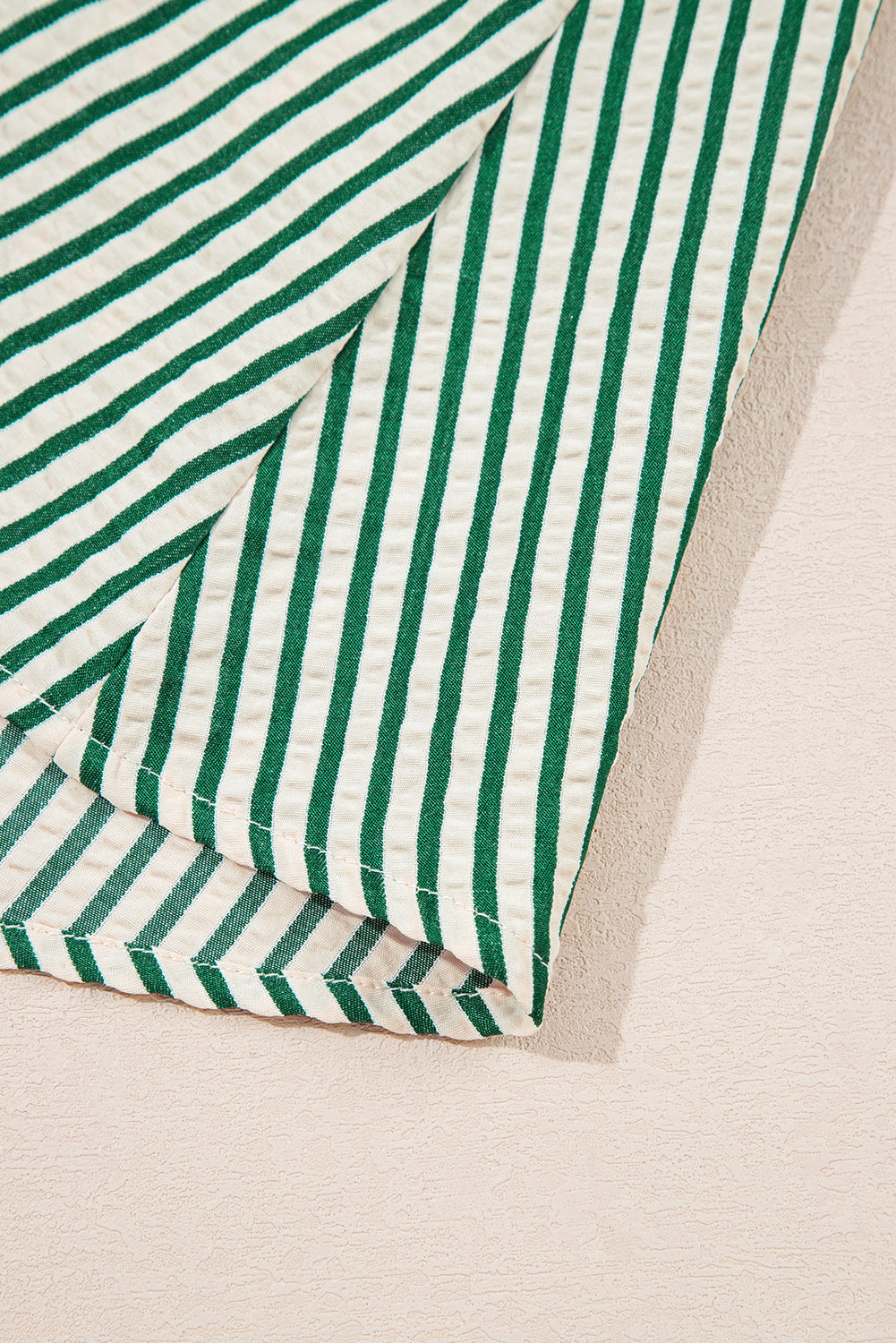 Stripe V-Neck Zip Front Midi Dress