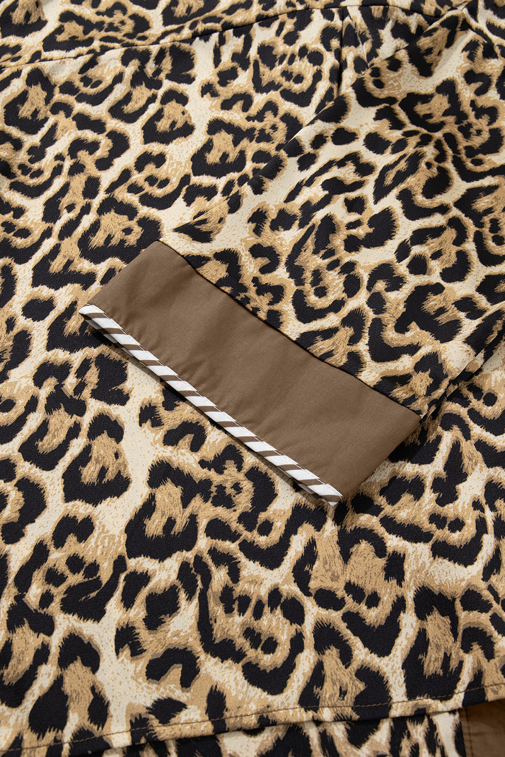 Leopard Collared 3/4 Sleeve Shirt and Pants Set