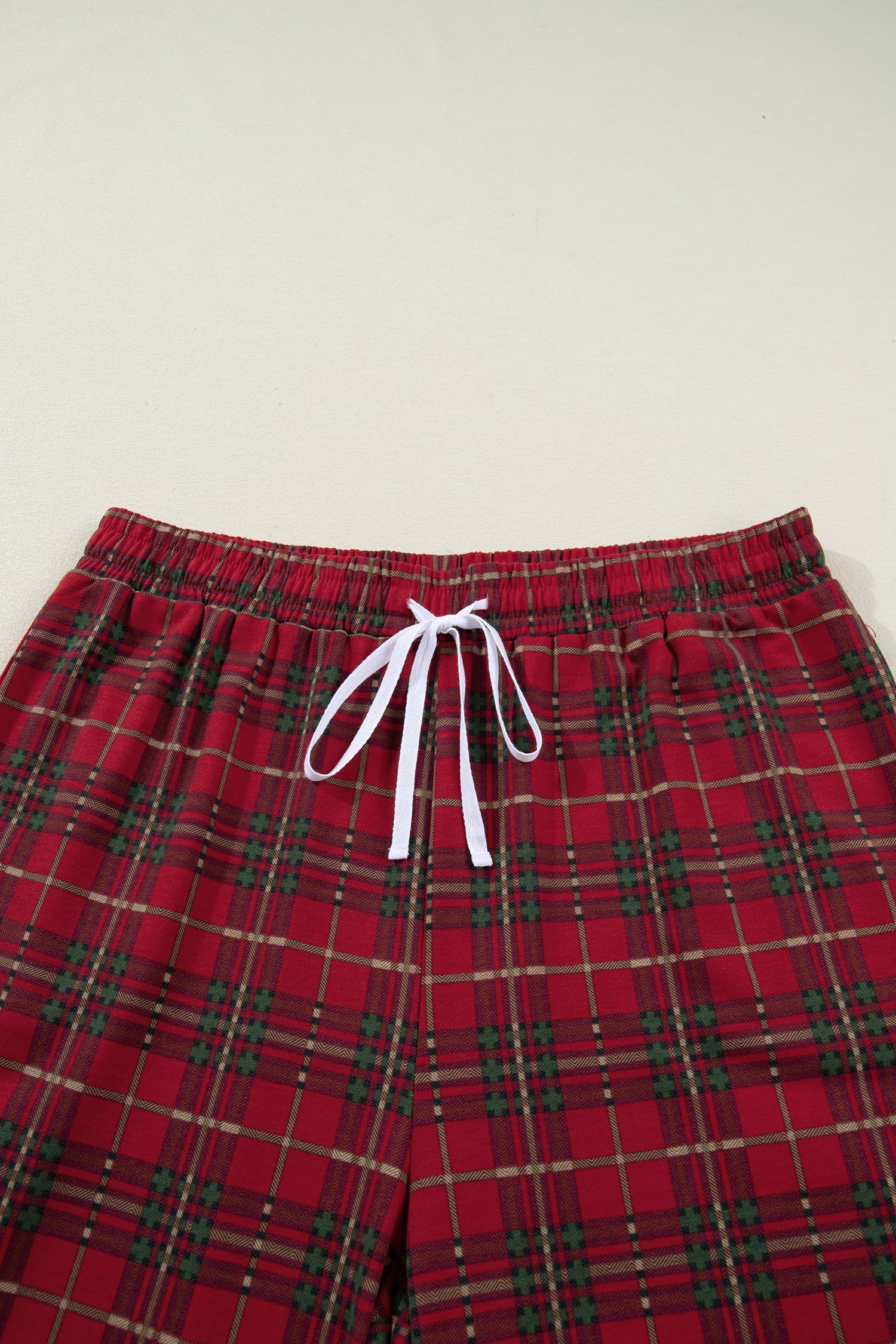 Plus Size Christmas Plaid Shirt and Pants Pajama Set