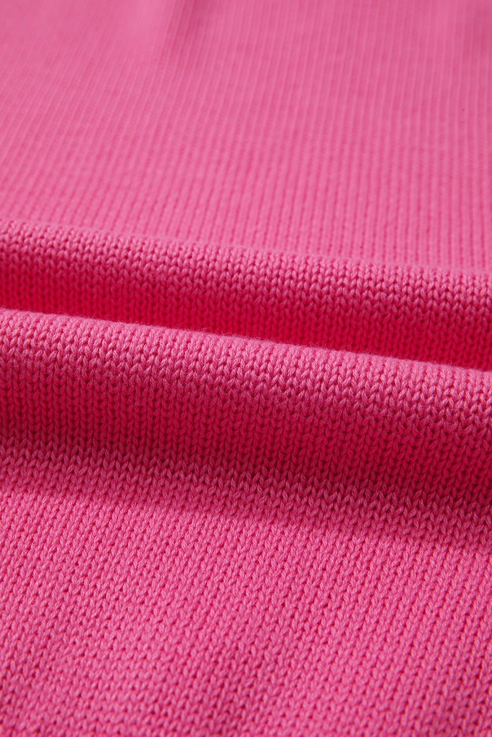 Pearl Contrast Trim Crewneck Drop Shoulder Sweater