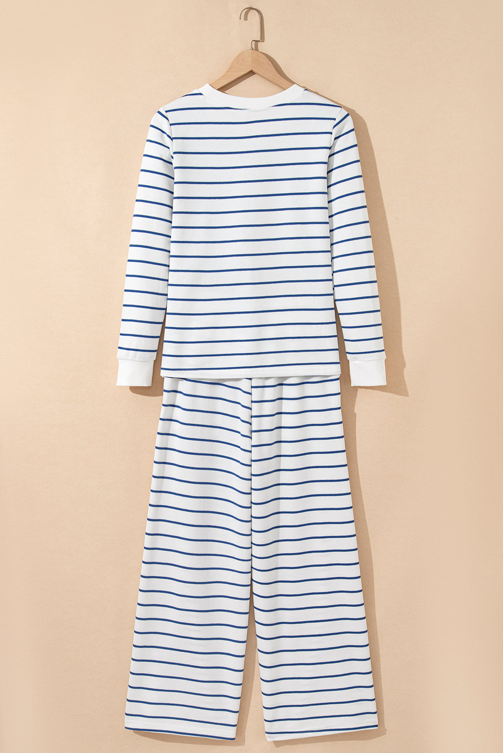 Stripe Long Sleeve Top and Drawstring Pants Set