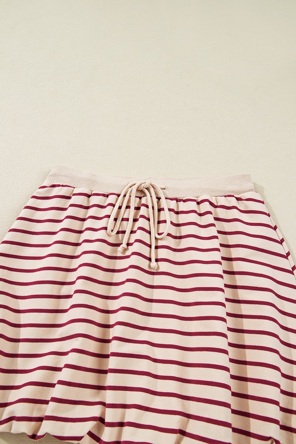 Stripe Cropped Pullover and Bubble Mini Skirt Set
