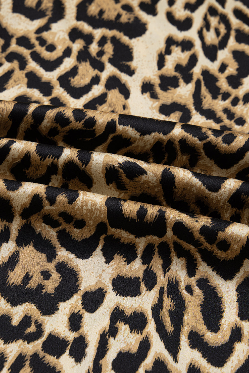Leopard Collared 3/4 Sleeve Shirt and Pants Set