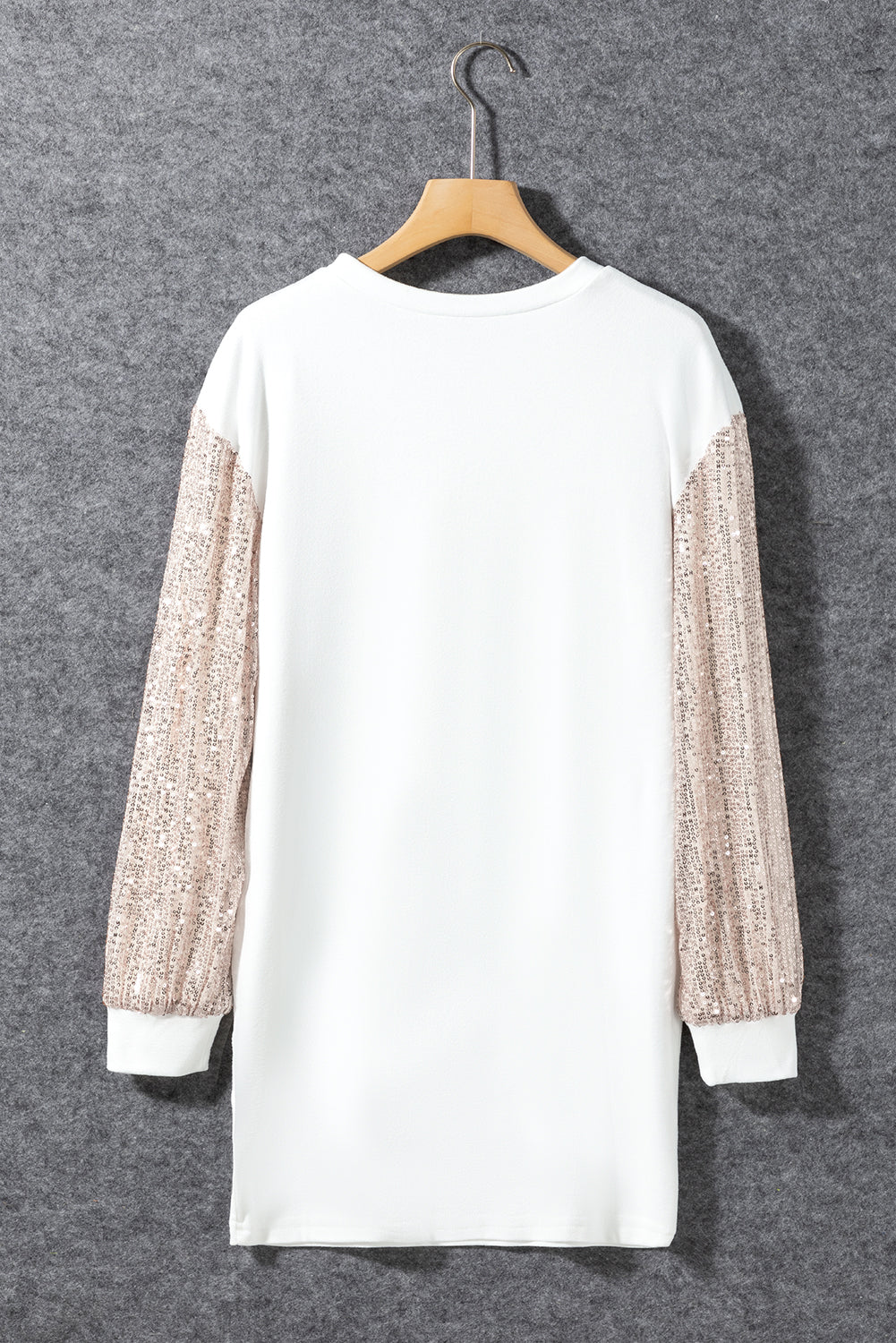 Solid Sequin Patchwork Puff Sleeve Mini Dress