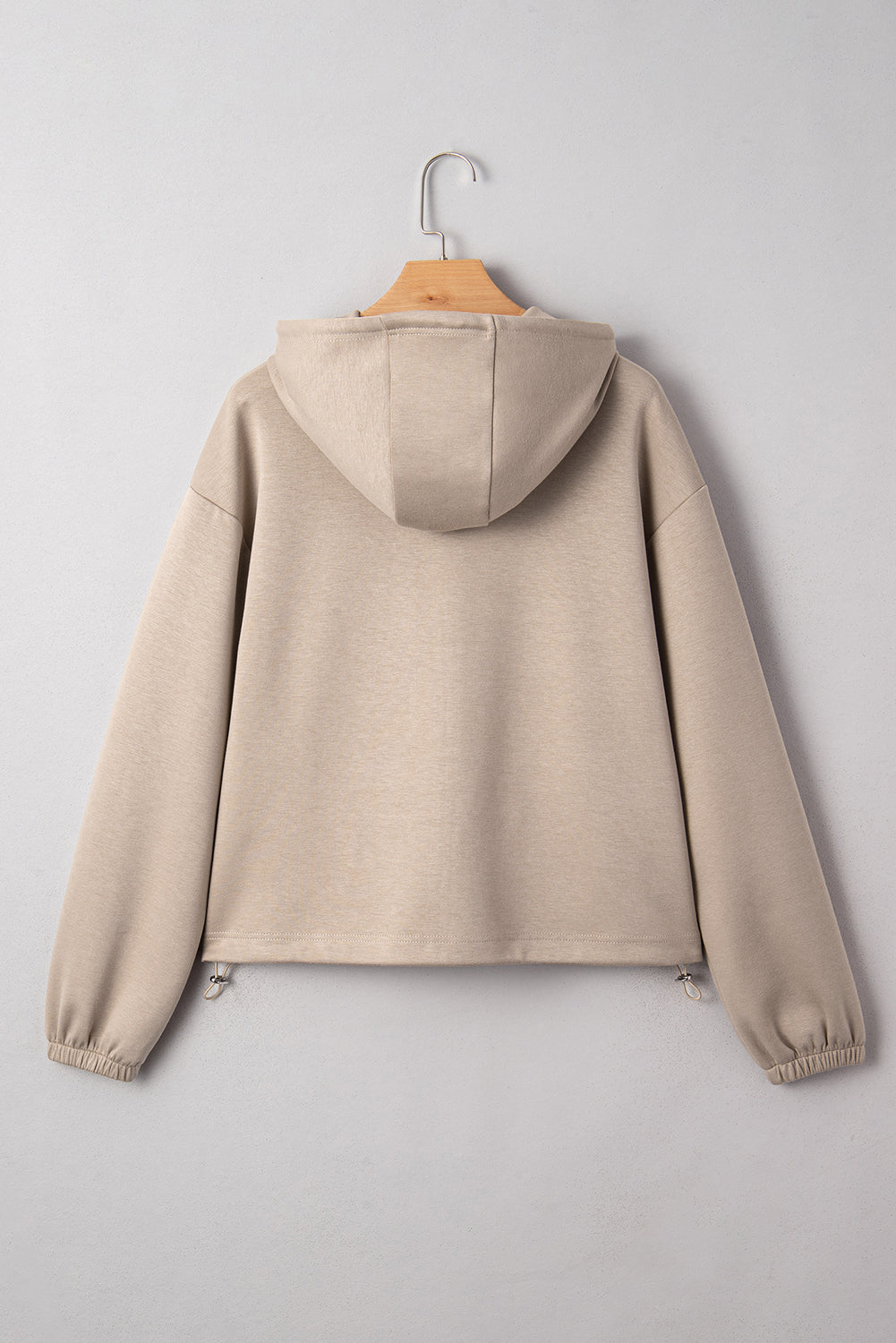 Bow Embroidered Zip-Up Hoodie