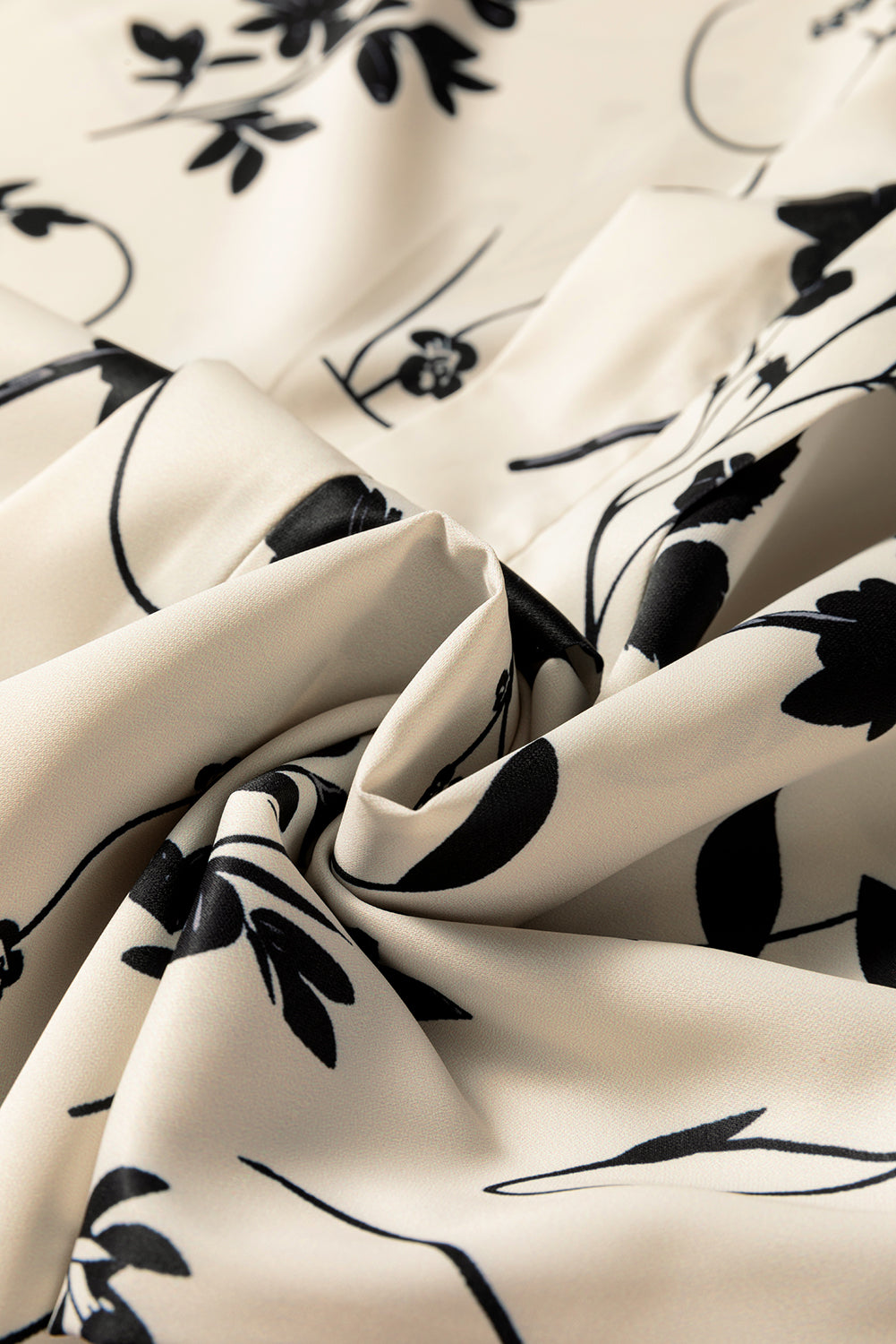 Floral Split Neck Long Sleeve Blouse