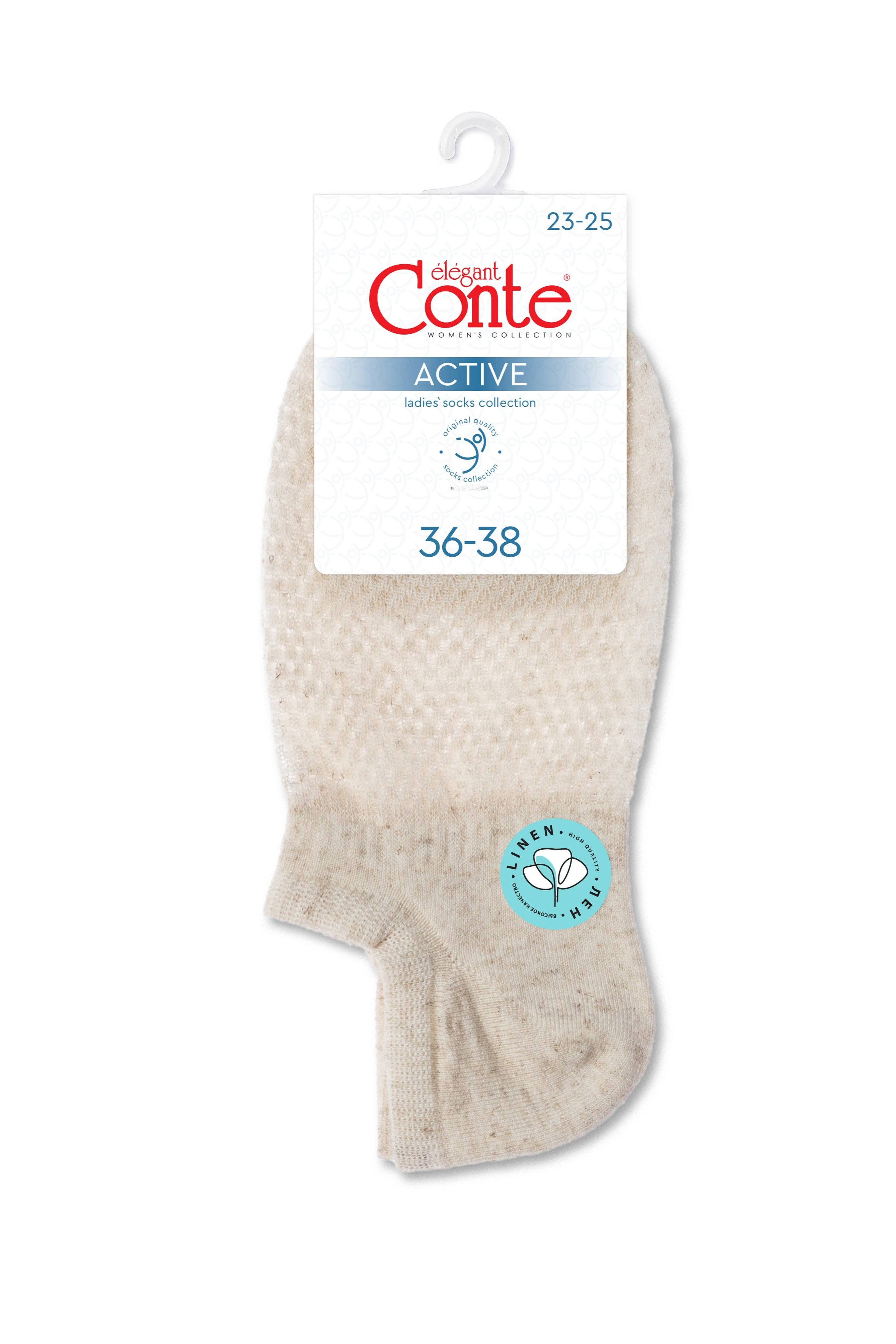 Linen Ankle Socks Conte Active - 251 Openwork “Mesh” Pattern