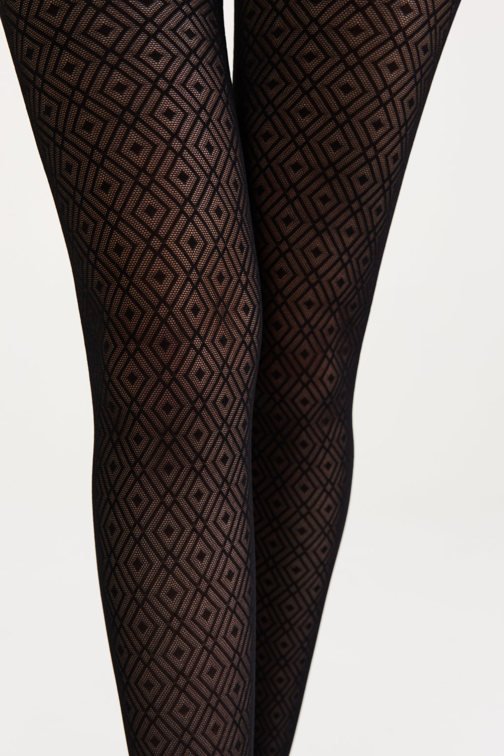 Fantasy Tights Conte Alba - Geometric Diamond Pattern
