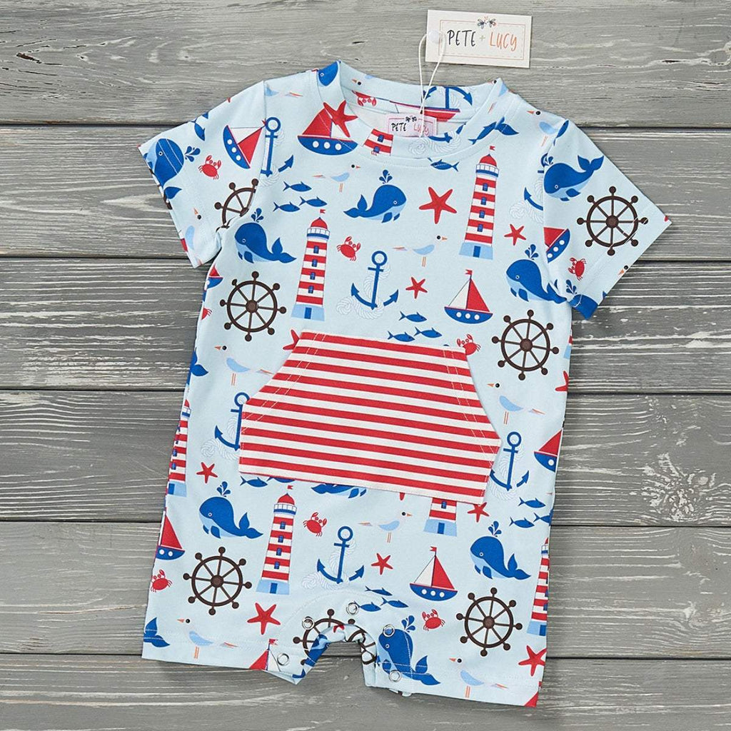 Anchors Away Boy Romper
