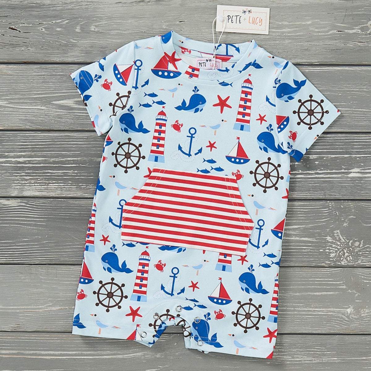 Anchors Away Boy Romper