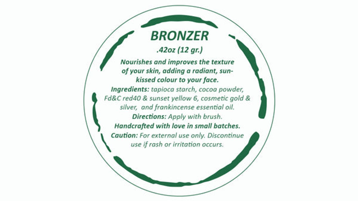 All-Natural Bronzer Loose Powder. Eco-Friendly