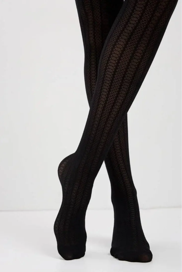 Fantasy Tights Conte Lacy Line - Lace Pattern and Stripes
