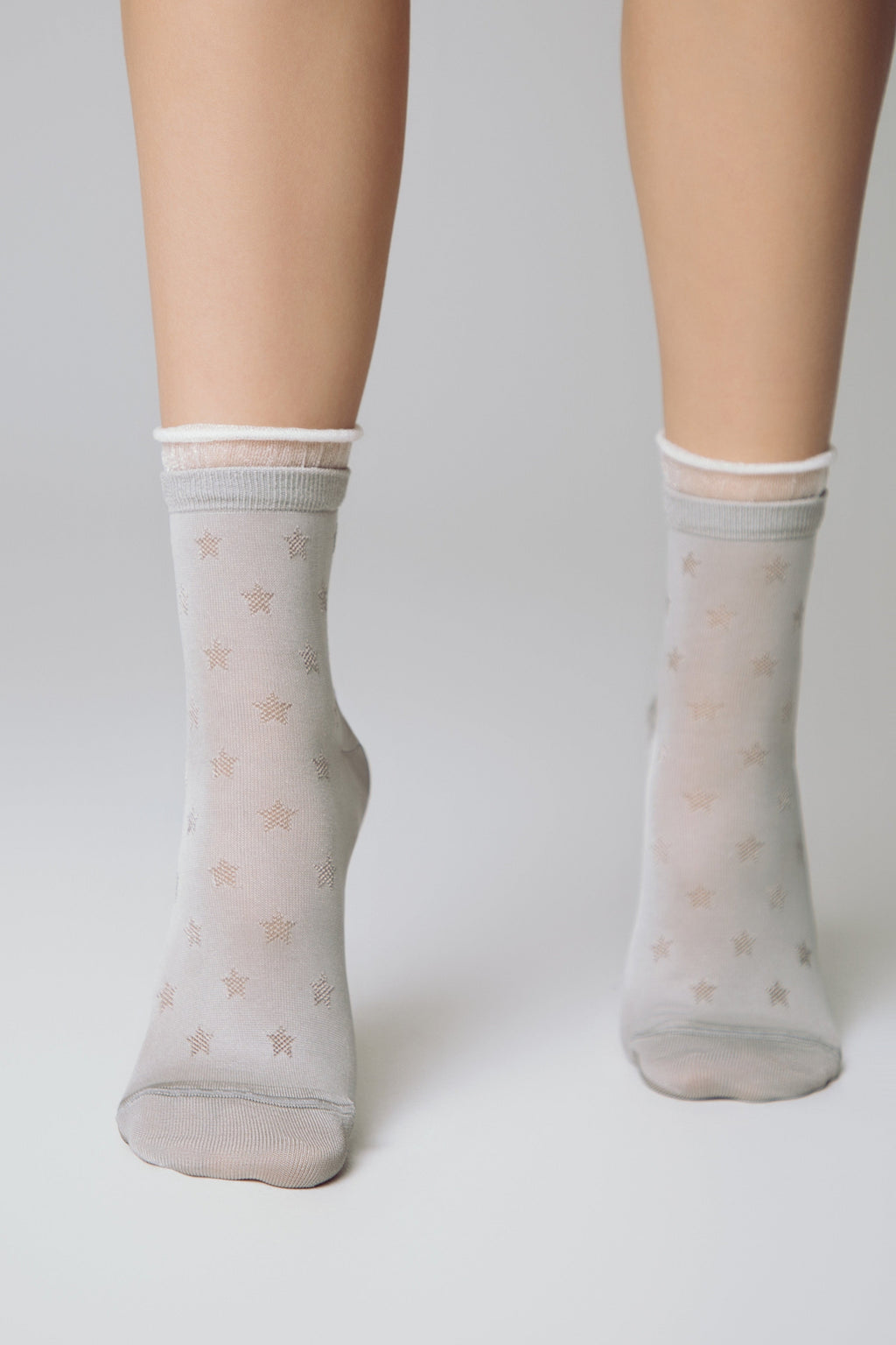 Conte Socks Classic - 491 Glossy Pattern and Decorative Transparent Mesh