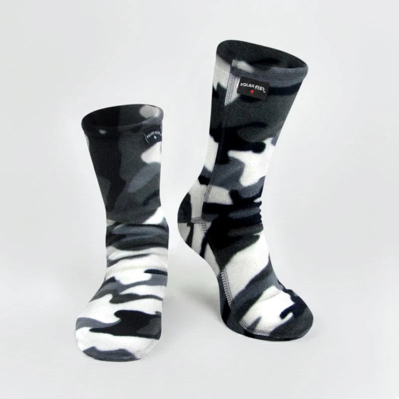 Kids' Nonskid Fleece Socks - Snow Camo