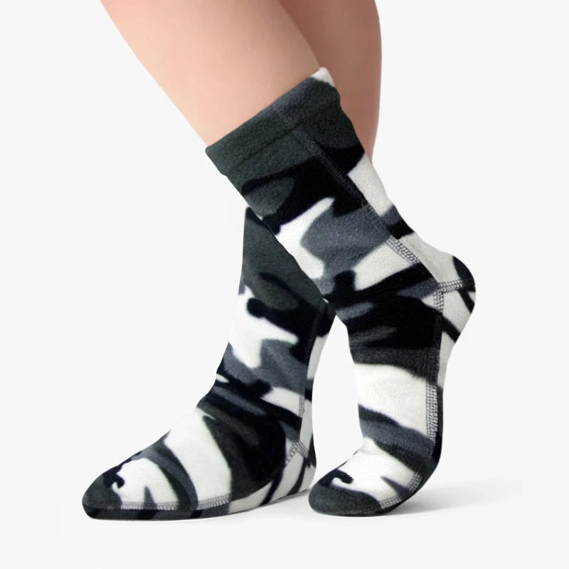 Kids' Fleece Socks - Snow Camo
