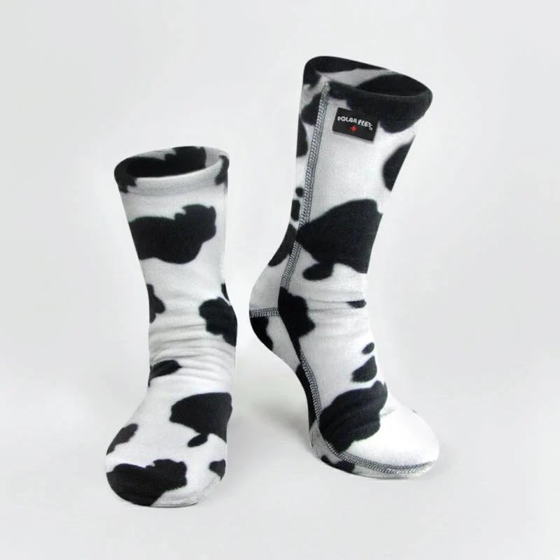 Kids' Nonskid Fleece Socks - Cow