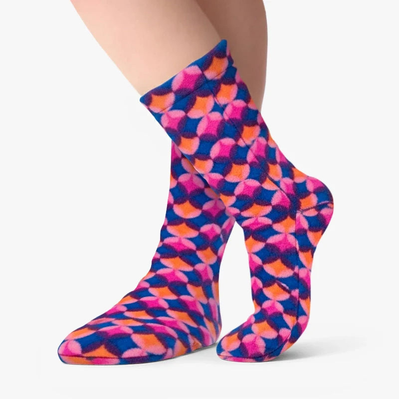 Kids' Nonskid Fleece Socks - Art Deco