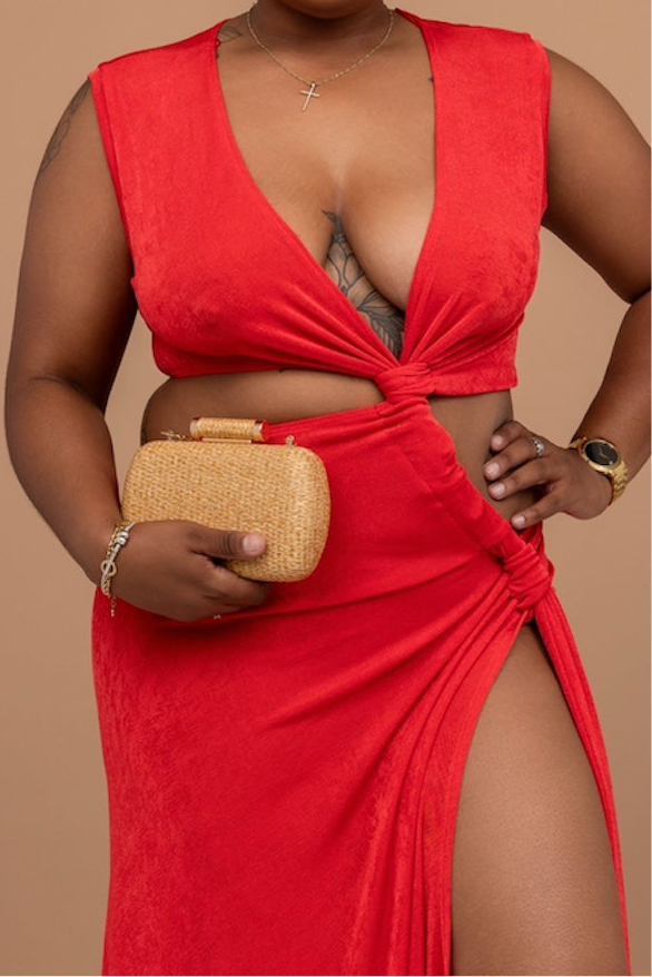 Luxe Twist Cutout Maxi Dress