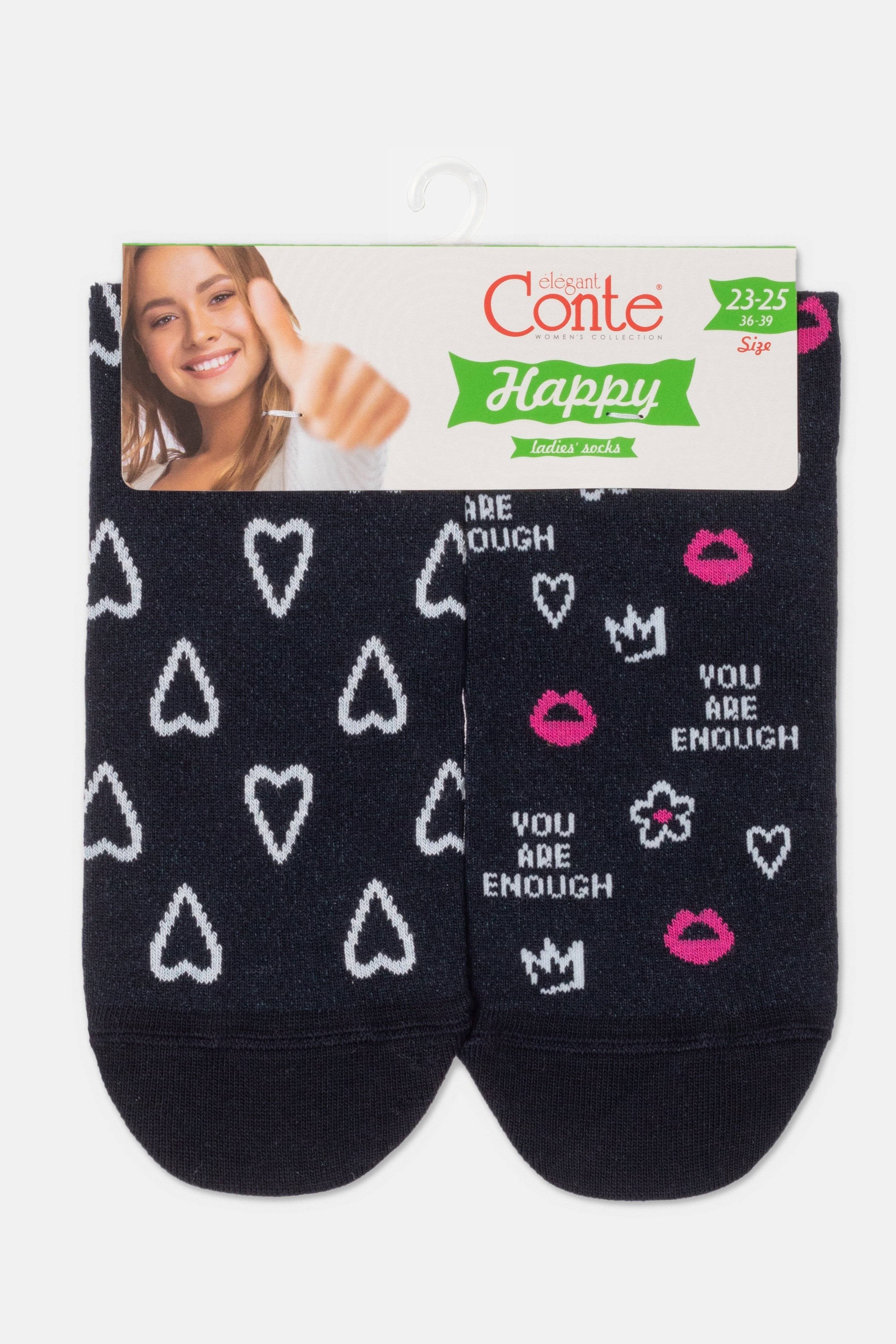 Socks Cotton Conte Happy 373 - You Are Enough