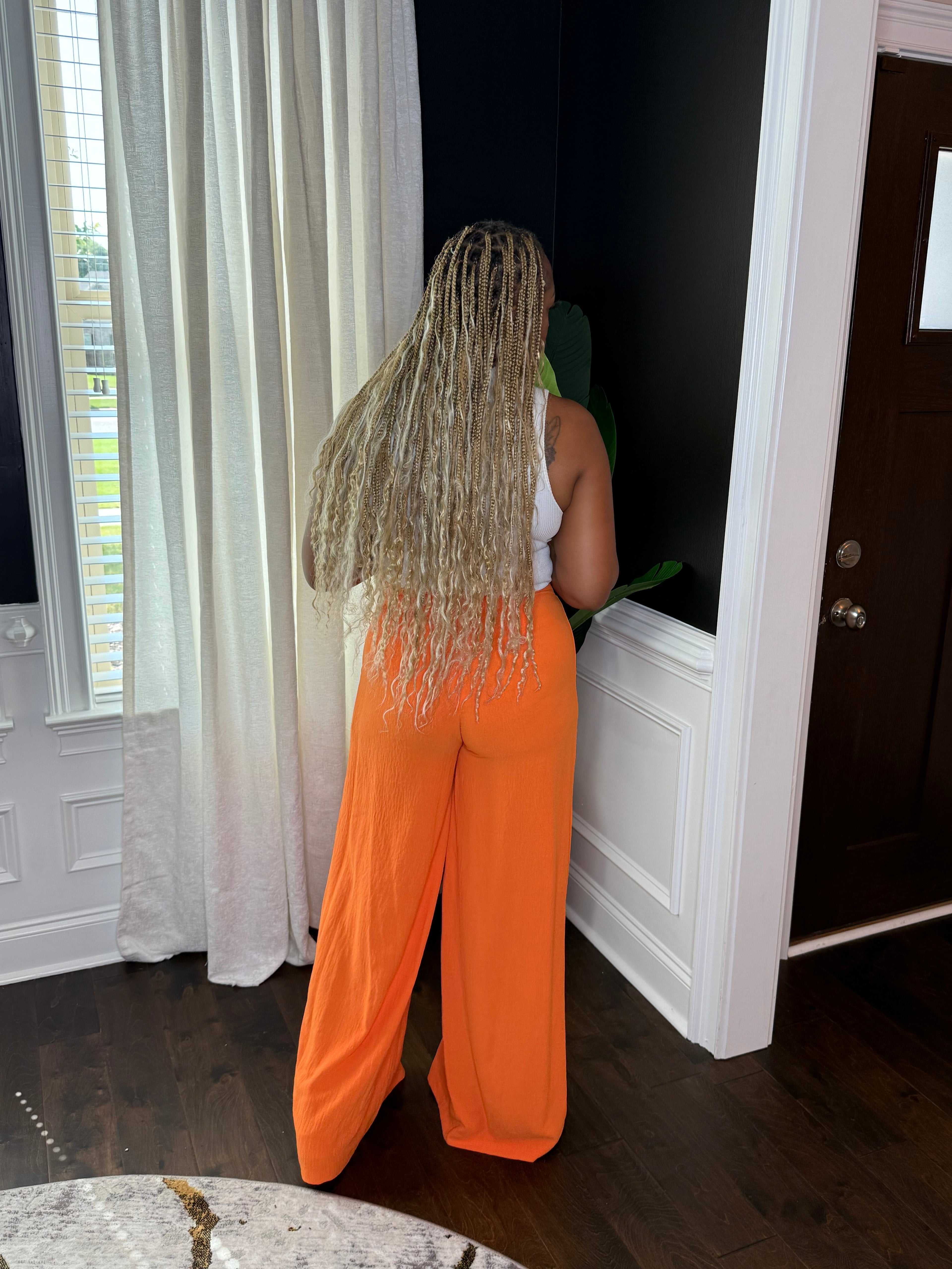 Orange Wide Leg Pants