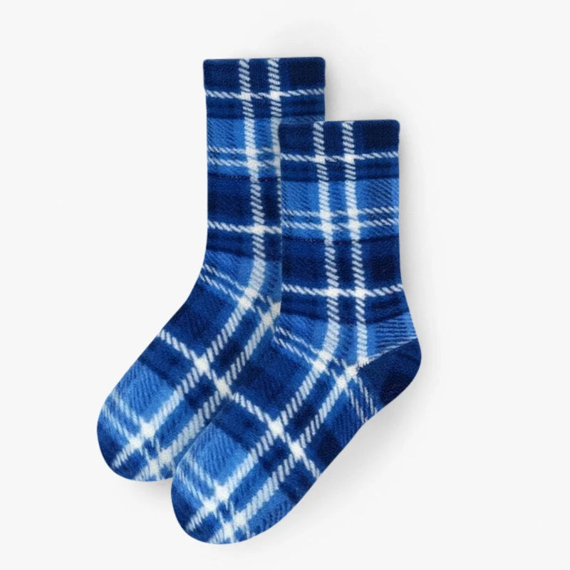 Polar Feet Fleece Socks - Blue Flannel