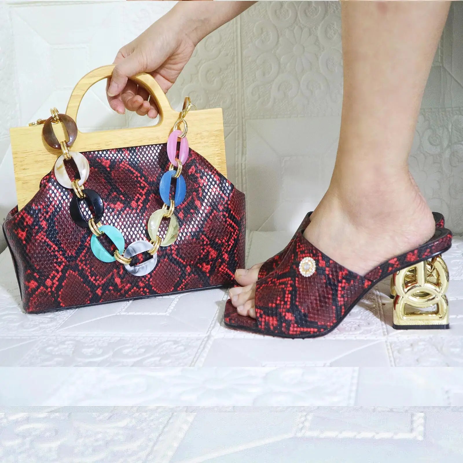 Matching Women Shoe and Bag Set HJL1-13