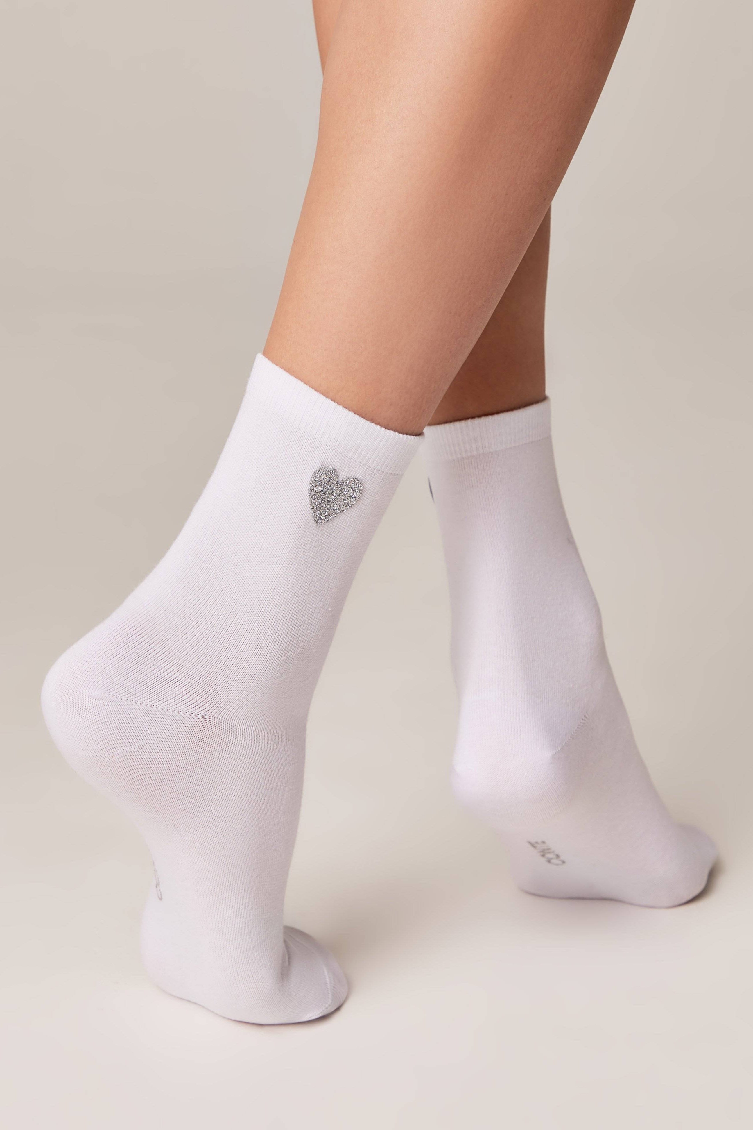 Cotton Socks Conte Classic 427 - Shimmering Heart Pattern