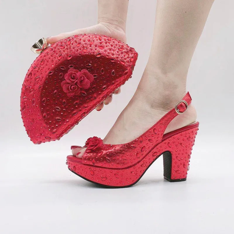 Italian Shoes With Matching Bags Set HKV1-8