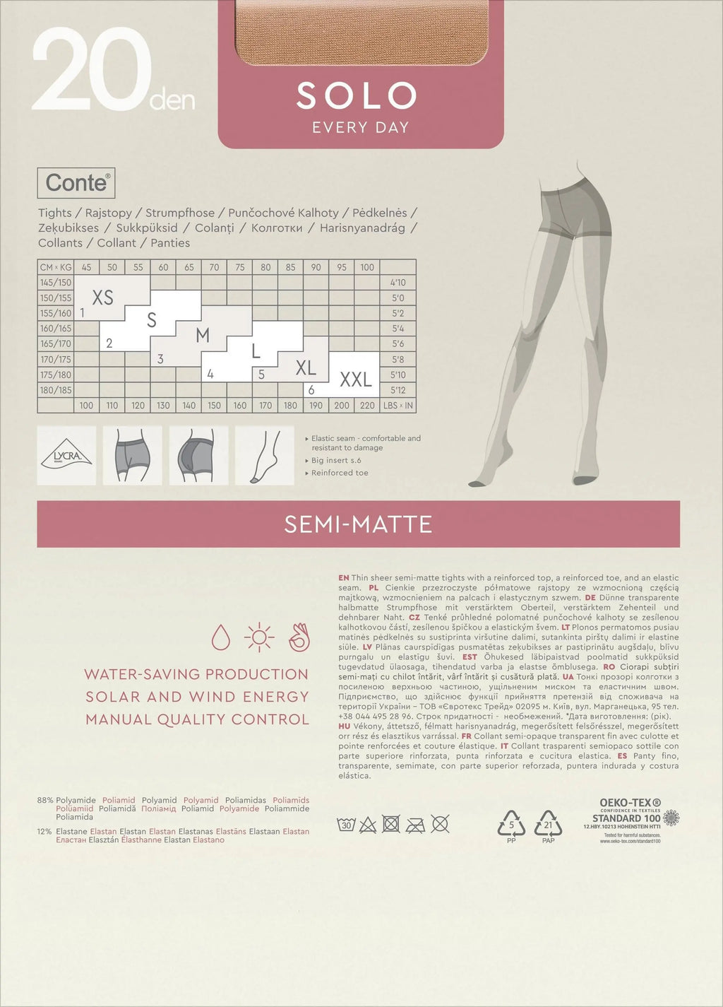 Tights Conte Solo 20 Den - Classic Pantyhose