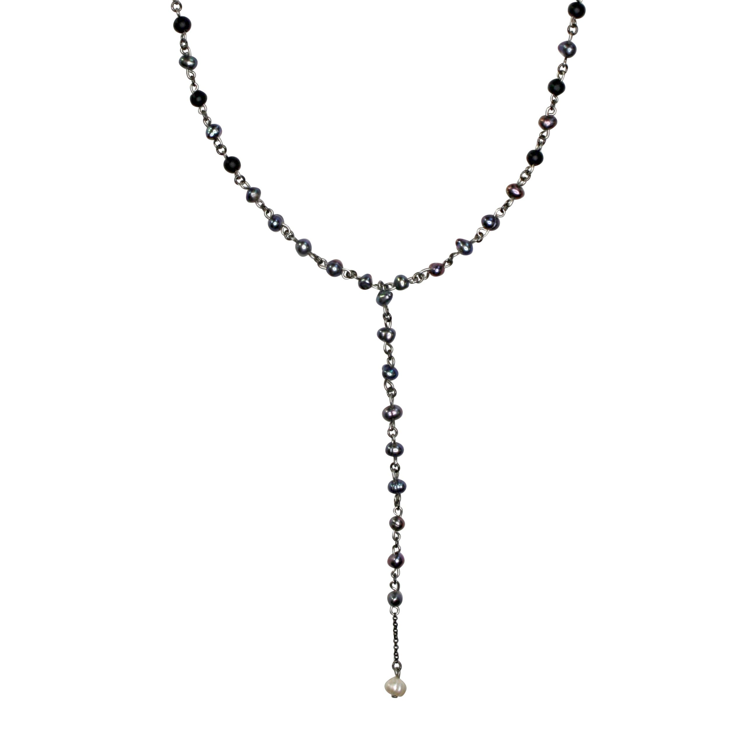 Black Pearl Lariat Chain