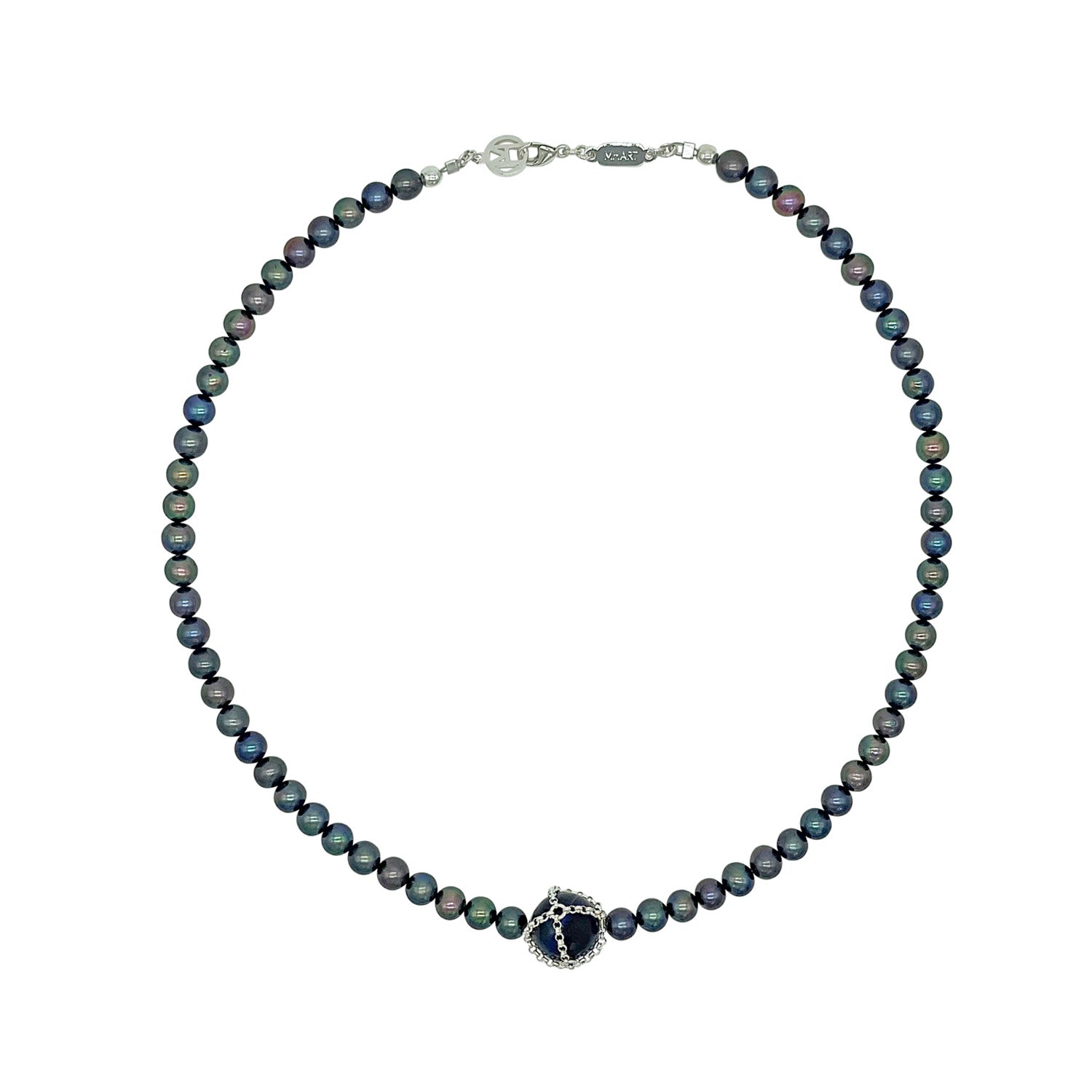 Black Pearl + Blue Tigers Eye Choker
