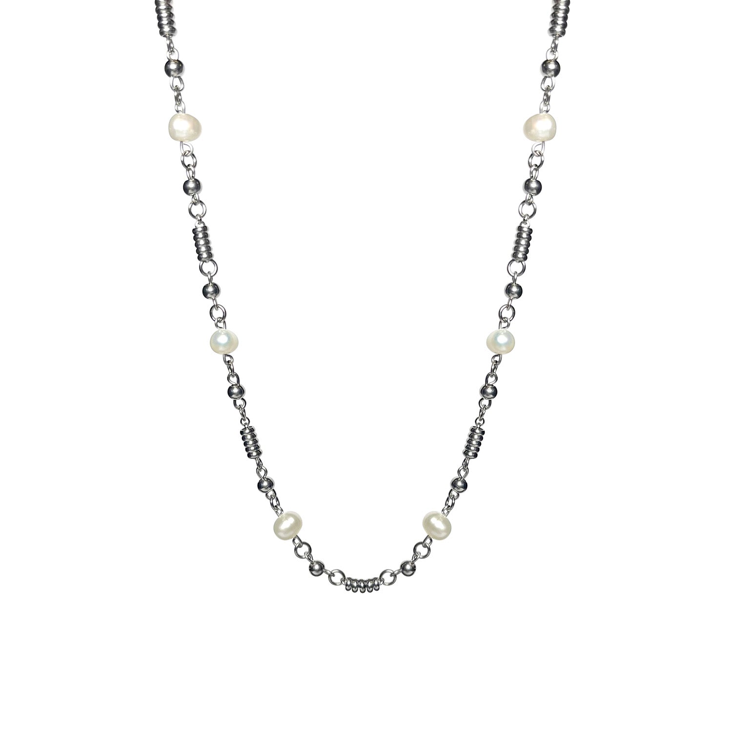 Timeless Silver Pearl Necklace