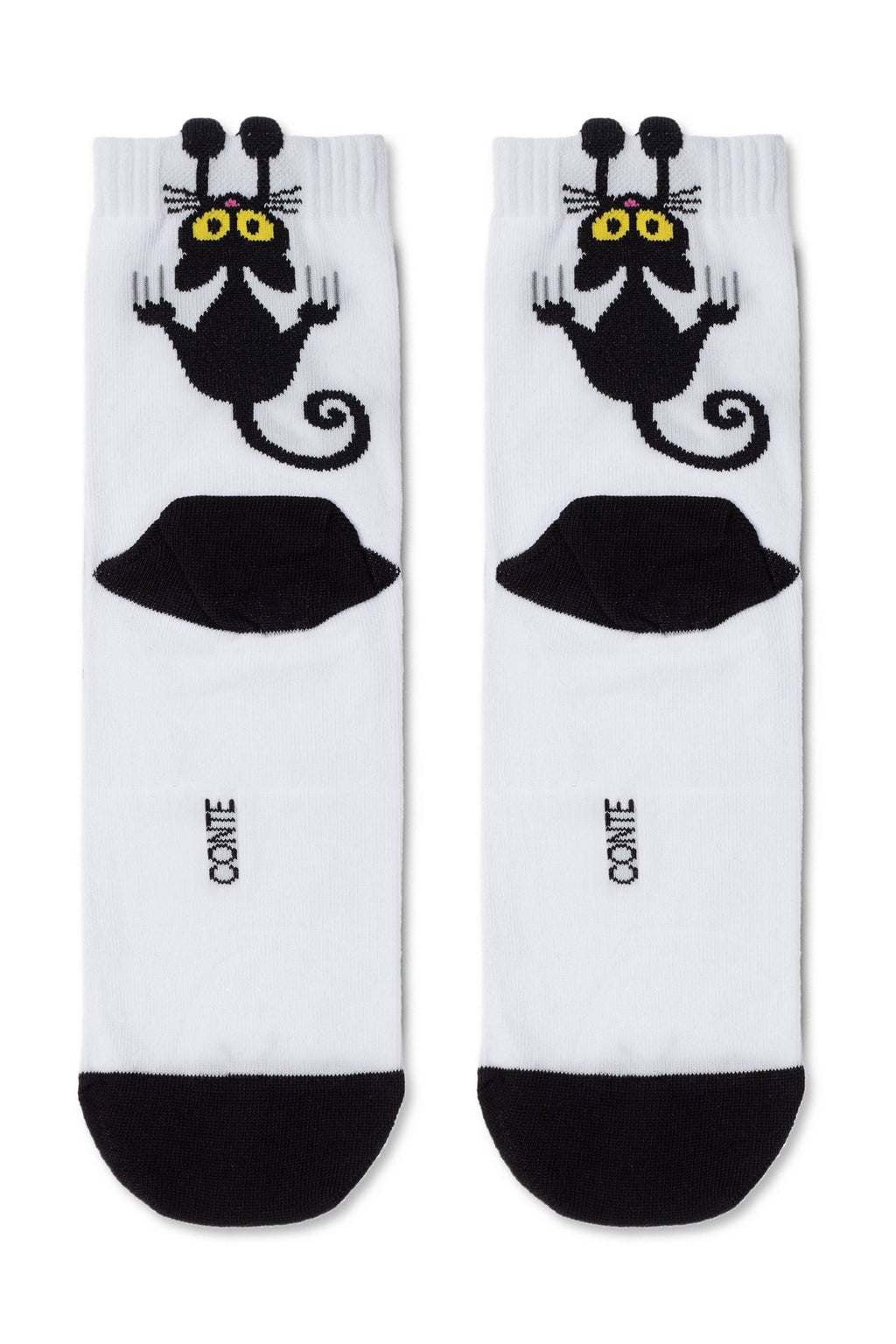 Cotton Socks Conte Classic 233 - Picot "Black cat"