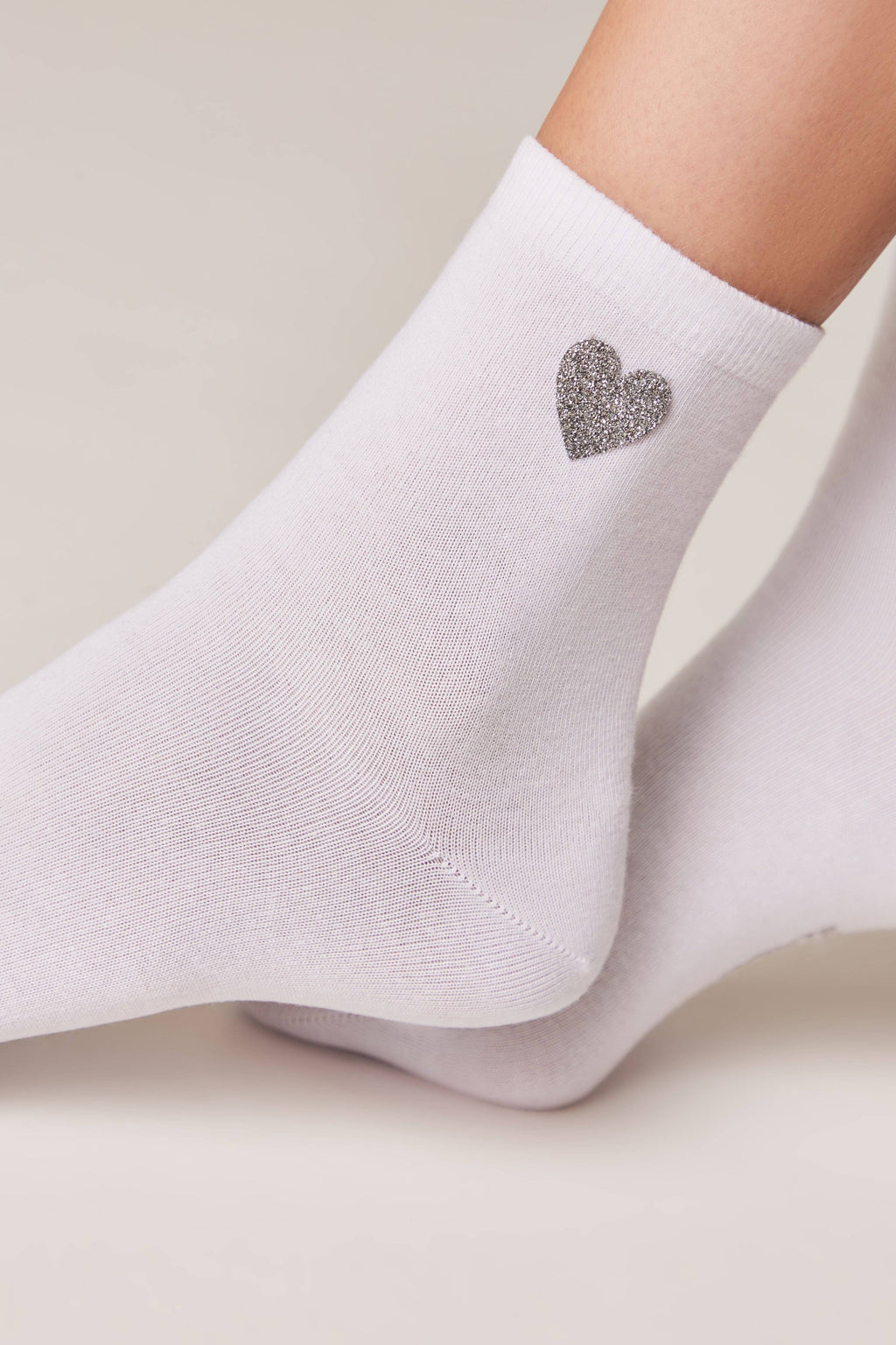 Cotton Socks Conte Classic 427 - Shimmering Heart Pattern