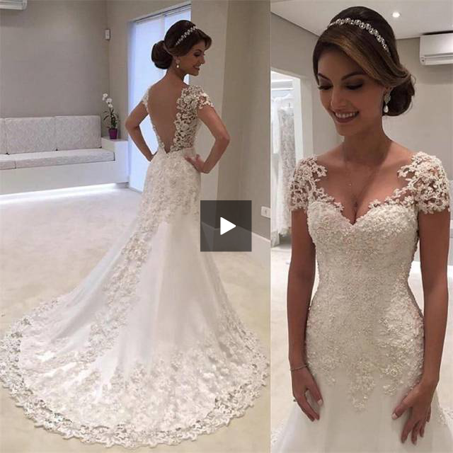 Luxury Wedding Dress Elegant Appliques Gown