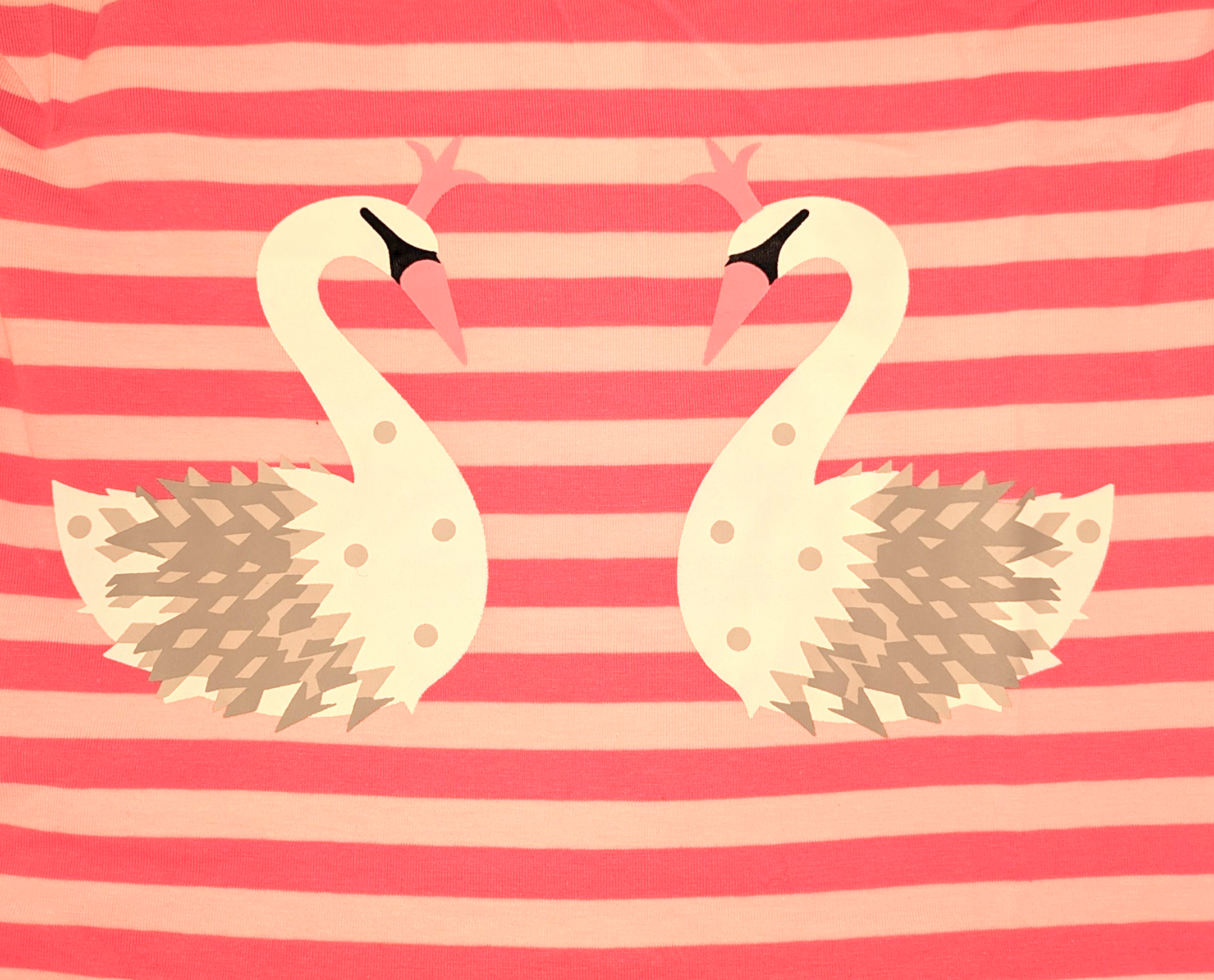 Pink Striped Swan Princess Tunic & Capri Set