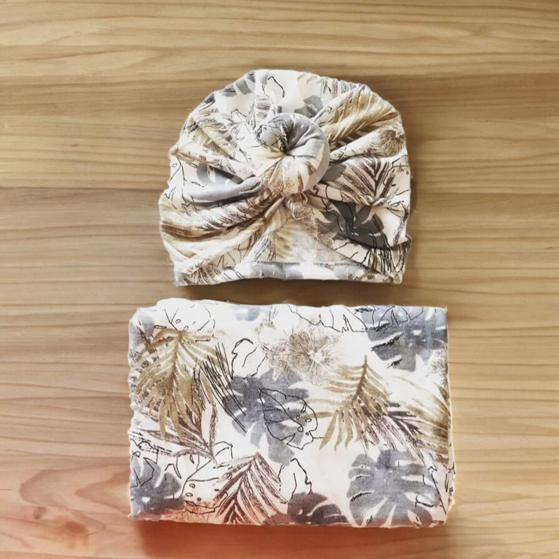 Newborn Floral Swaddle With Hat