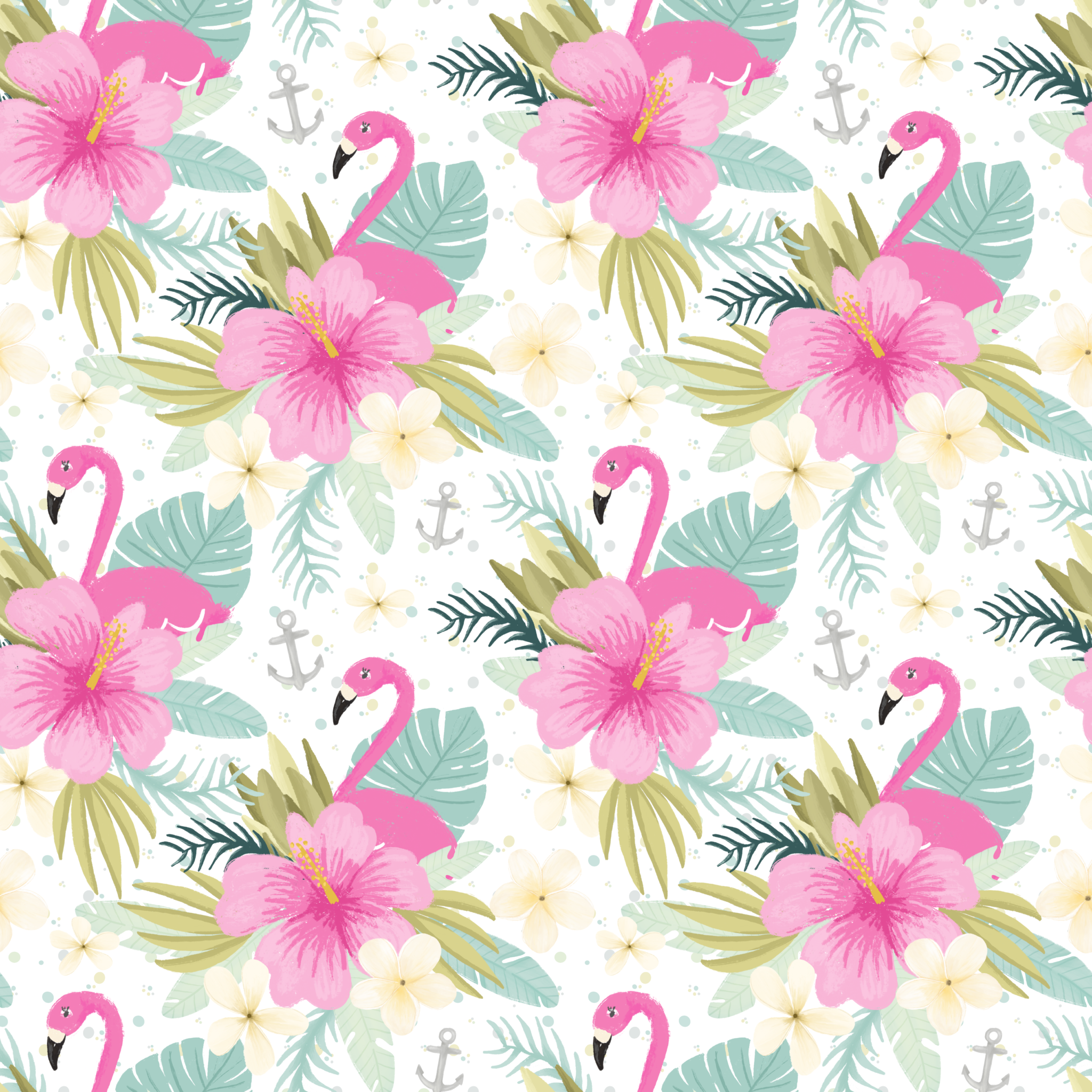 Pink Plumes & Blooms Capri Set