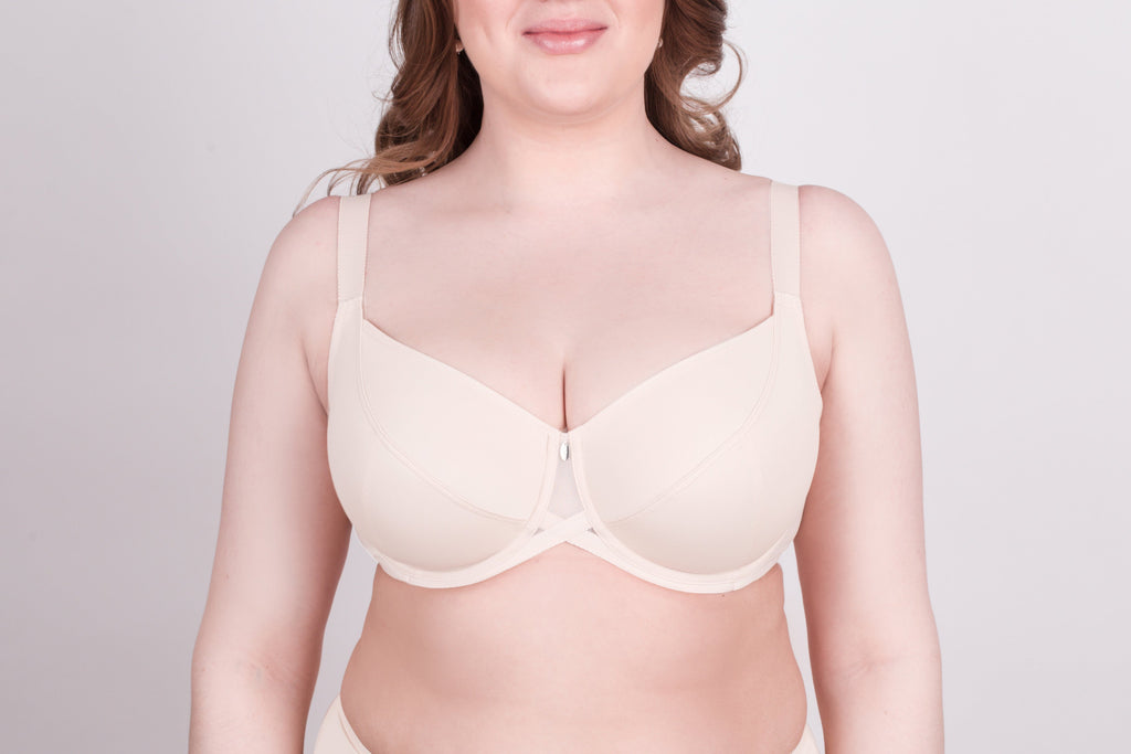 Bra Milavitsa 115910 - Elastic Knit, Underwired, Triple Diagonal Segment Cups