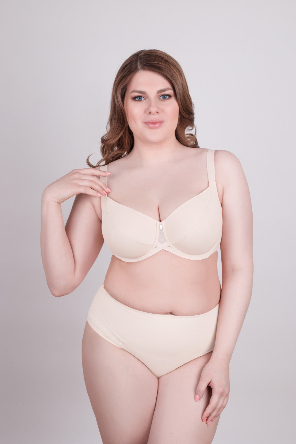 Bra Milavitsa 115910 - Elastic Knit, Underwired, Triple Diagonal Segment Cups