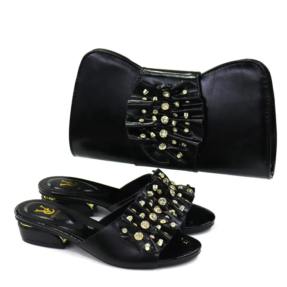 Latest Italian Design Fashion African Shoes and Bags Set