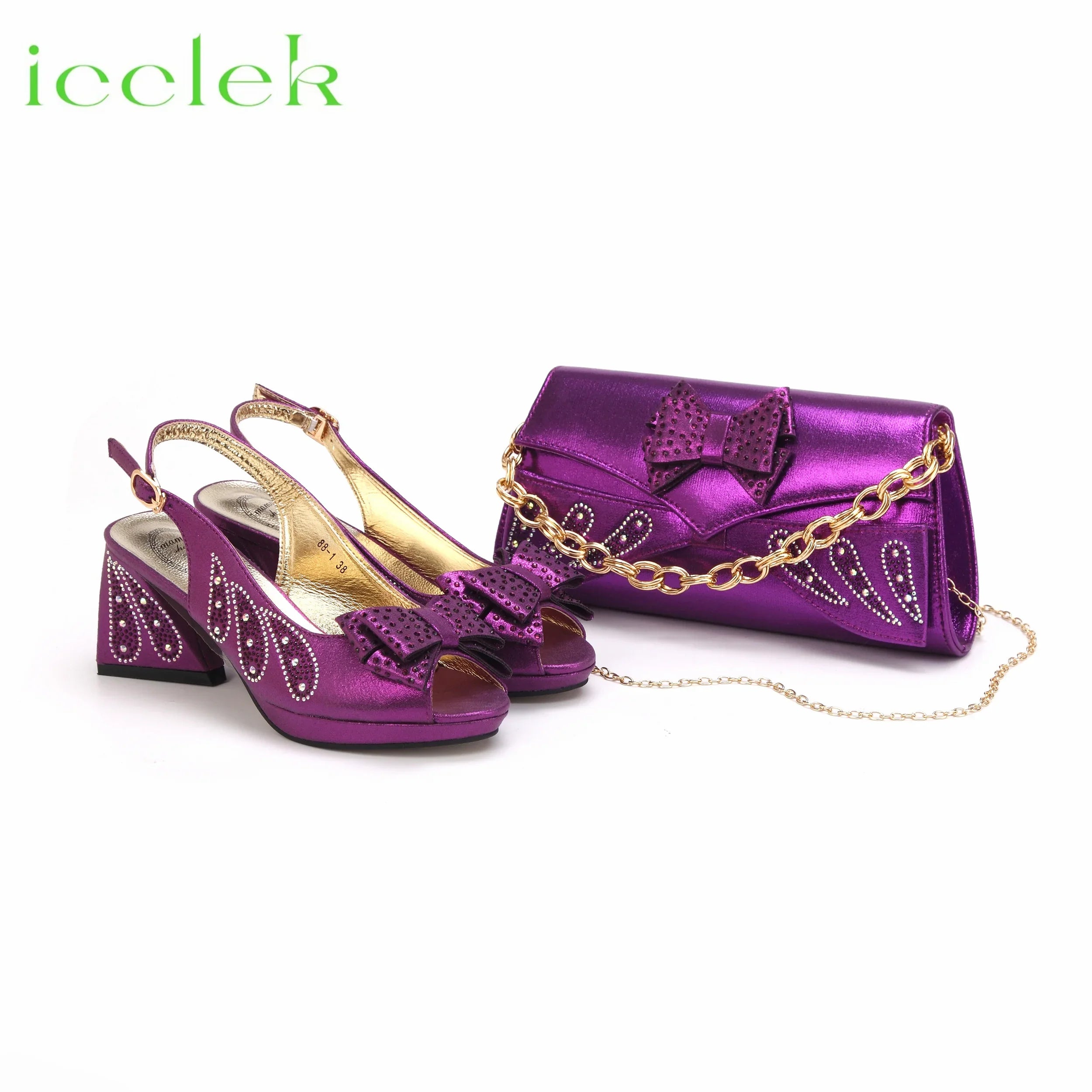 New Design Women's Shoes and Bag Set Peep Toe