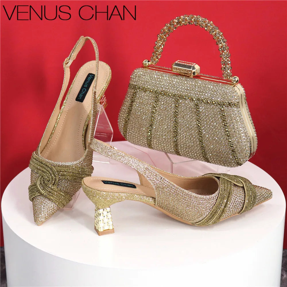 Ladies Italian Design Shoes And Bag Set