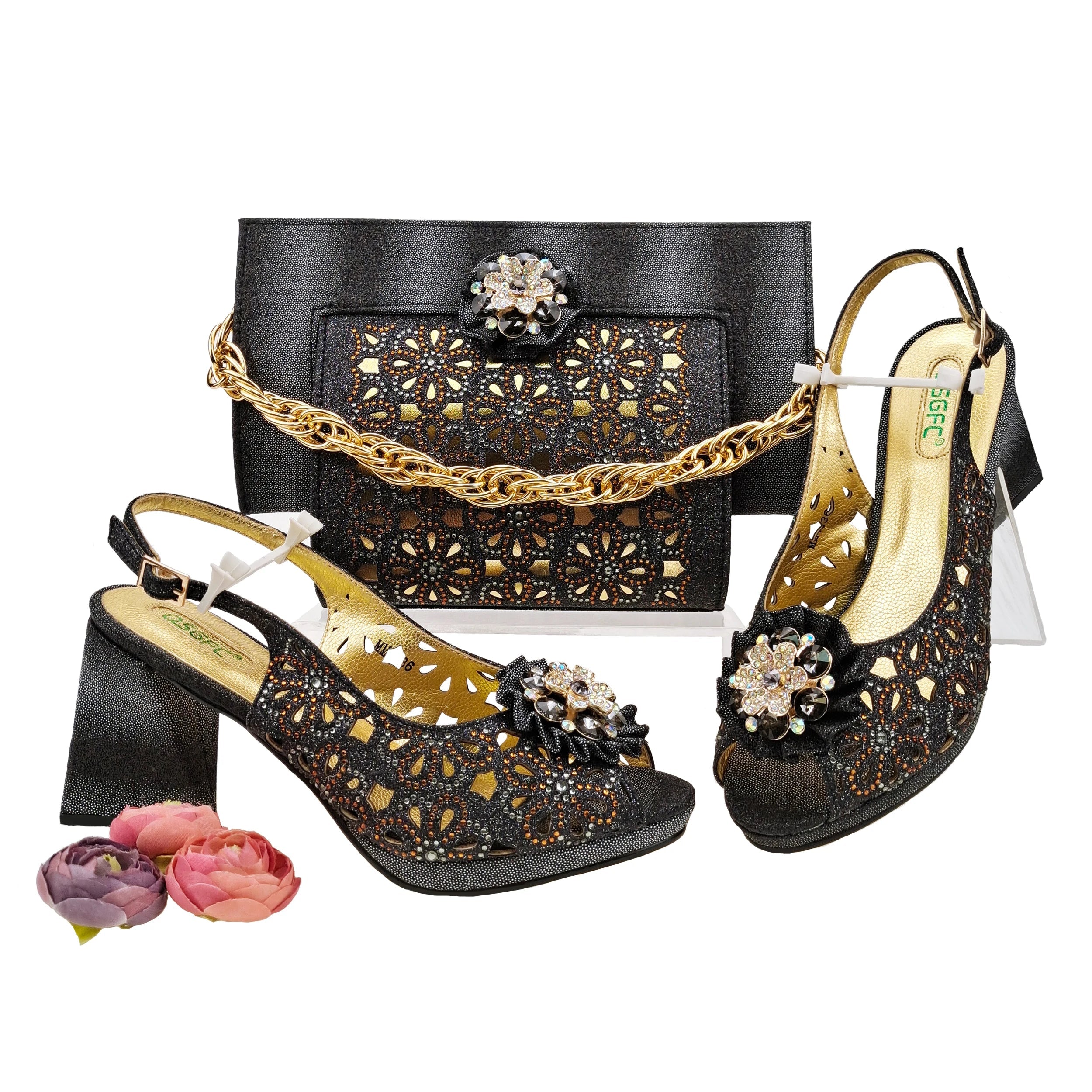 Italian Shoes And Bag Sets For Evening Party HFV-25