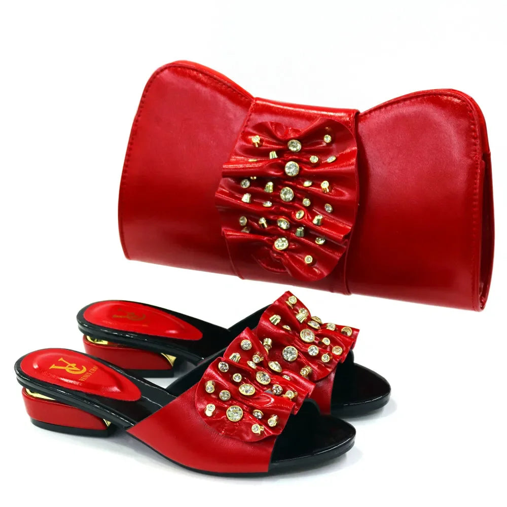 Latest Italian Design Fashion African Shoes and Bags Set