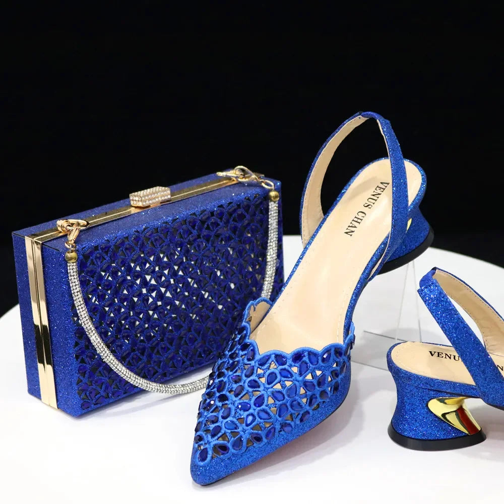New Low Heel Pointed-Toe Shoes and Bags Set